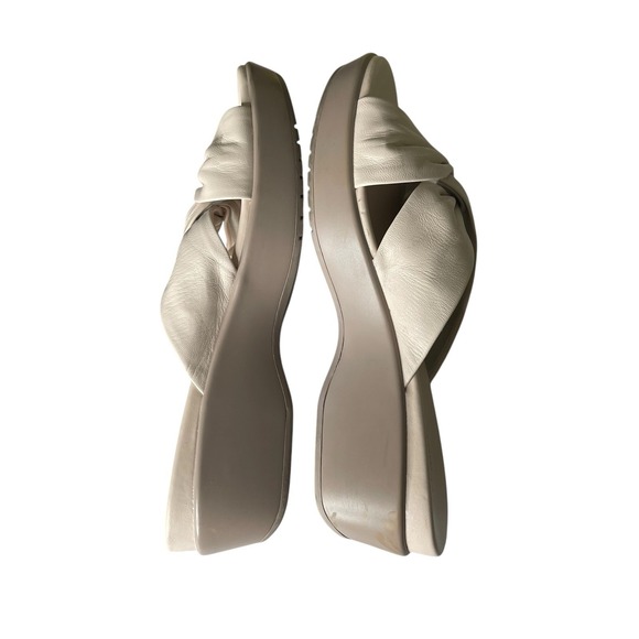 Cole Haan Womens W14027 Cream Leather Knot Platform Wedge Sandals Size 10B - Picture 7 of 10